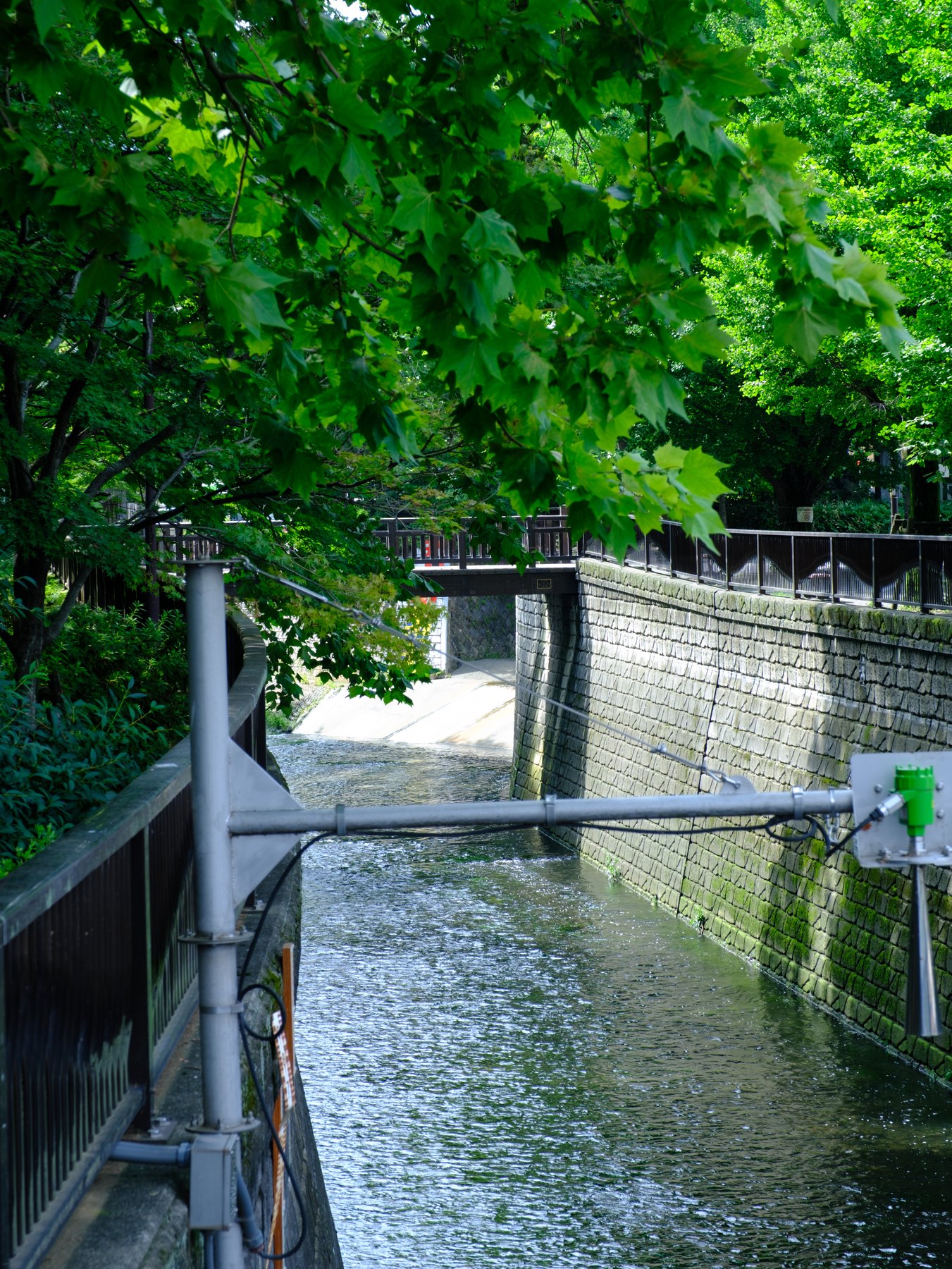 Tokyo Rain applied to a real overcast canal photograph